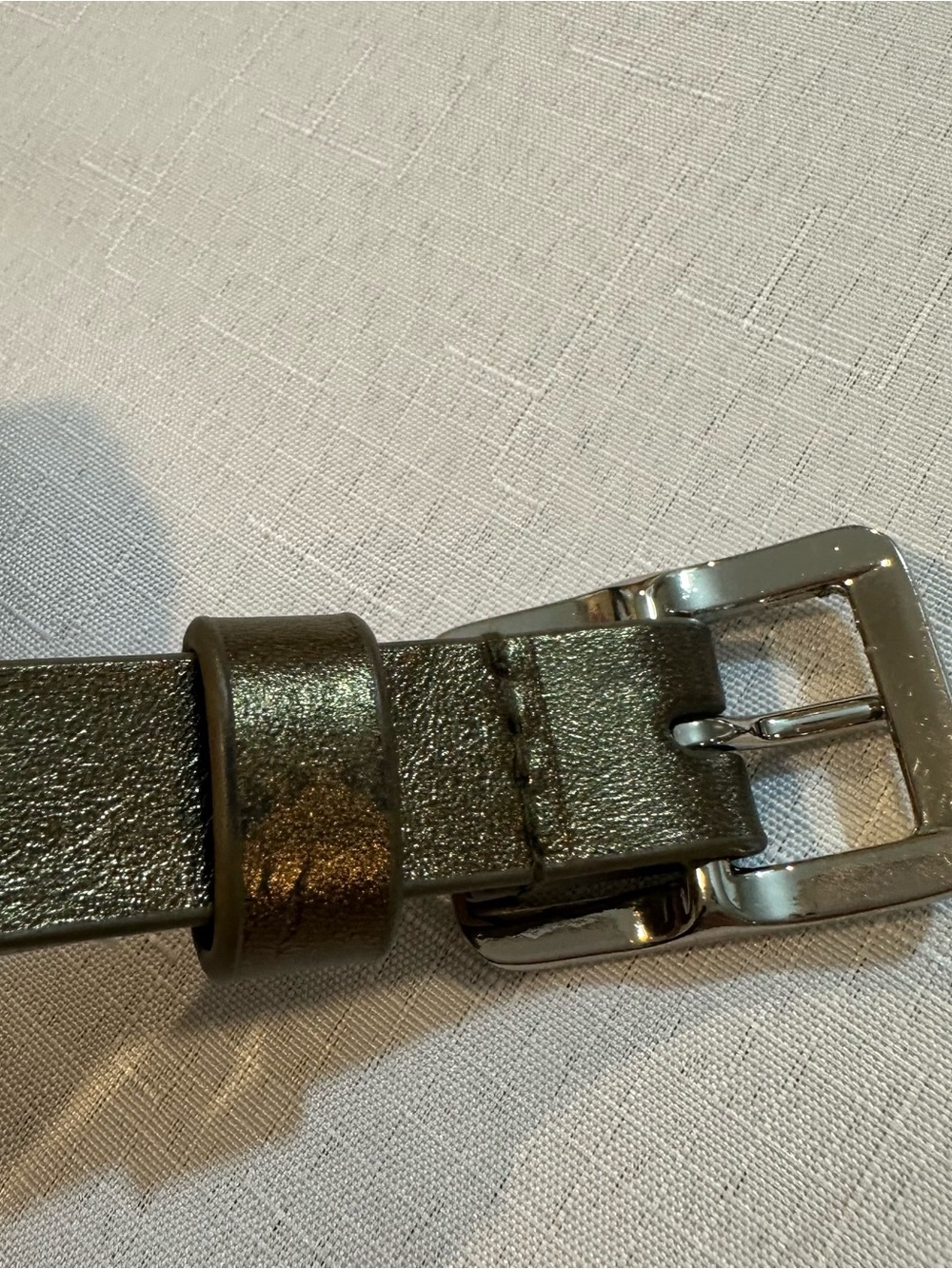 Via Spiga Metallic Italian Leather Belt L